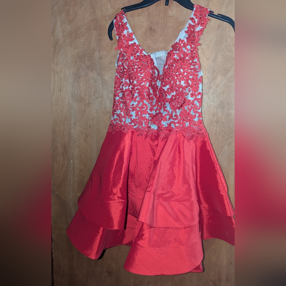 Elegant Red Lace Dress